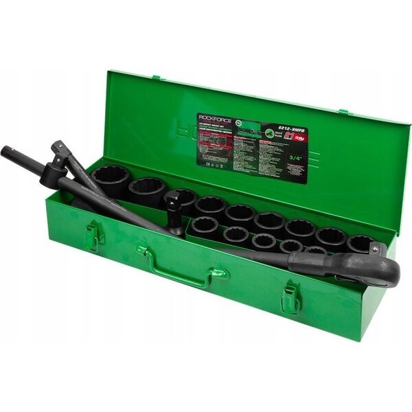 Klucz udarowy ROCKFORCE / WMC ROCKFORCE ZESTAW KLUCZY UDAROWYCH 21el. 3/4" 12KĄT.  17-50mm