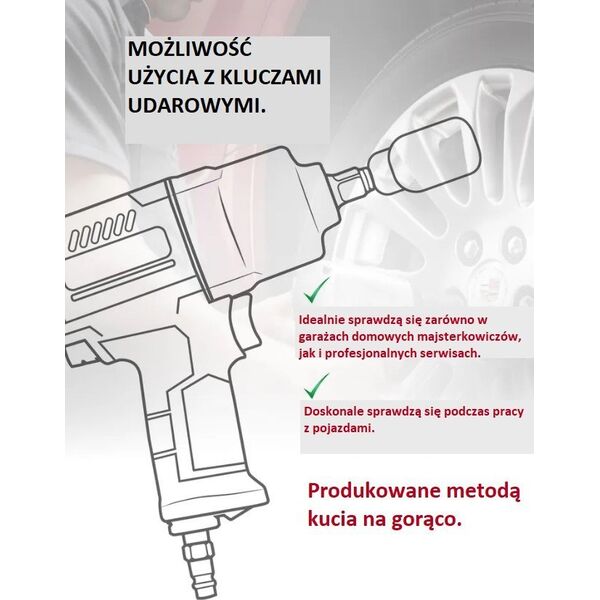 Klucz udarowy ROCKFORCE / WMC ROCKFORCE ZESTAW KLUCZY UDAROWYCH 21el. 3/4" 12KĄT.  17-50mm