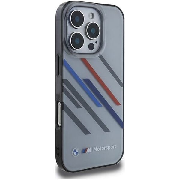 BMW BMW BMHCP16L23HTRAG iPhone 16 Pro 6.3" szary/grey hardcase Motosport IML Random Stripes