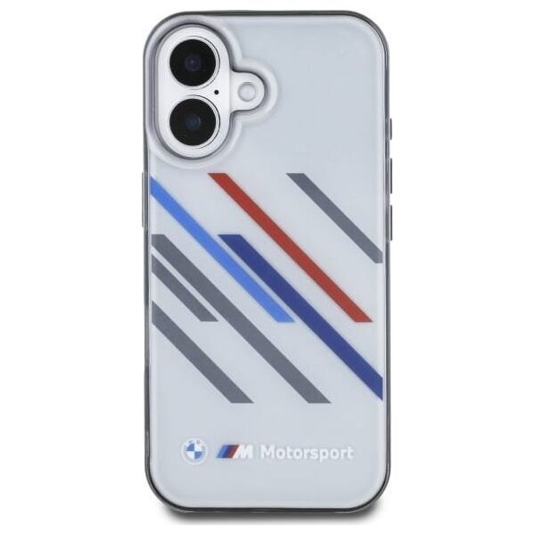 BMW BMW BMHCP16S23HTRAG iPhone 16 6.1" szary/grey hardcase Motosport IML Random Stripes