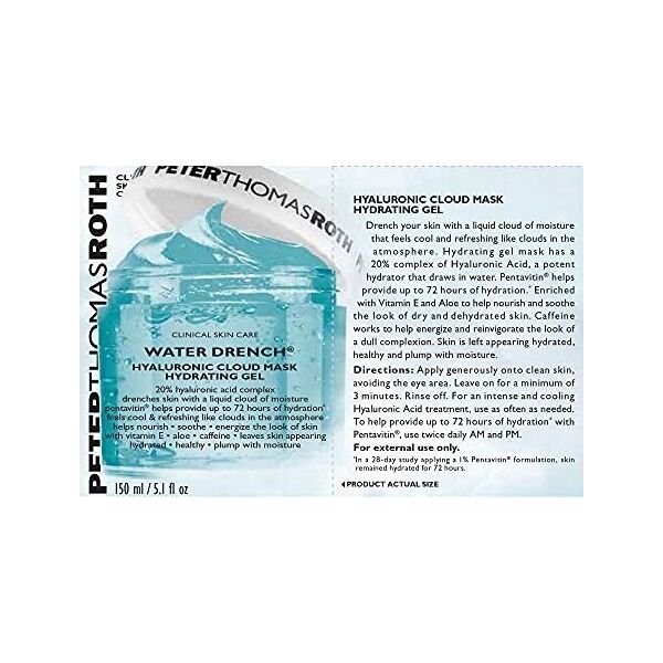 Peter Thomas Roth Peter Thomas Roth, Water Drench, Hydrating, Hyaluronic Acid, Gel Mask, For Face, 150 ml For Women