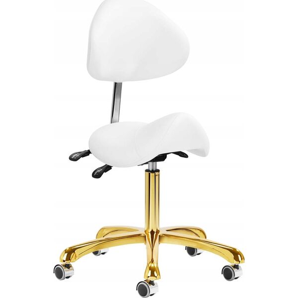 Activeshop Taboret kosmetyczny 1004 Giovanni złoto biały