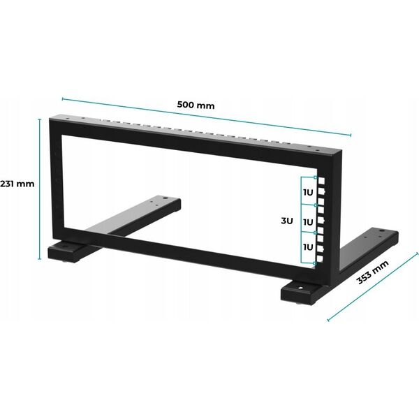 STALFLEX STOJAK RACK STR19-3U-B STALFLEX