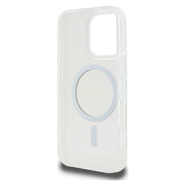 Guess Guess GUHMP16LHFGERET iPhone 16 Pro 6.3" przeźroczysty/transparent hardcase IML Glitter Circle MagSafe
