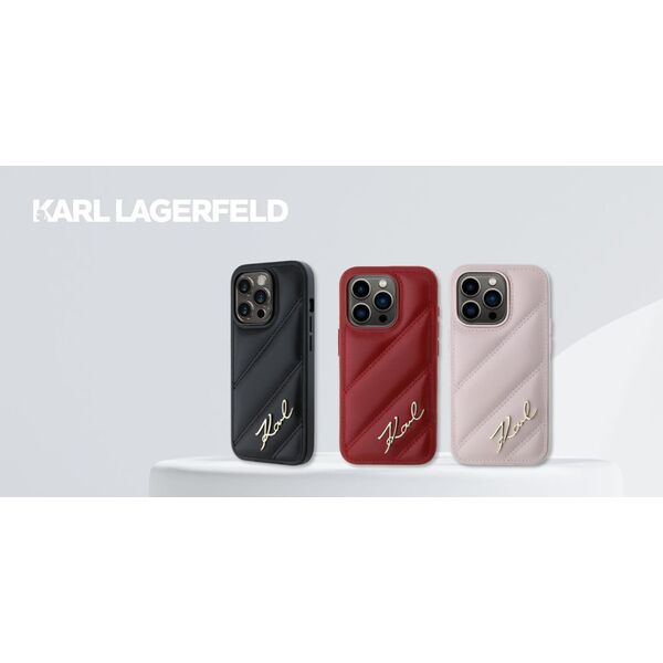 Karl Lagerfeld Karl Lagerfeld KLHCP16SPQDSMGP iPhone 16 6.1" różowy/pink hardcase Quilted Signature
