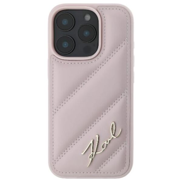 Karl Lagerfeld Karl Lagerfeld KLHCP16SPQDSMGP iPhone 16 6.1" różowy/pink hardcase Quilted Signature