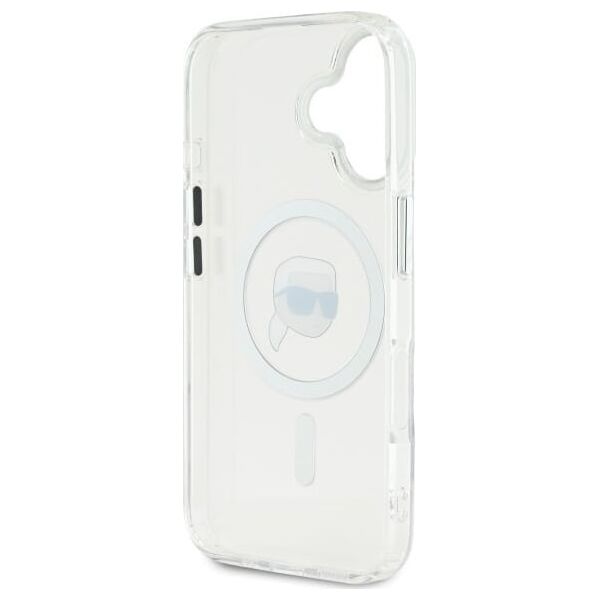Karl Lagerfeld Karl Lagerfeld KLHMP16MHLSKIH iPhone 16 Plus 6.7" biały/white hardcase IML Metal Karl Head MagSafe