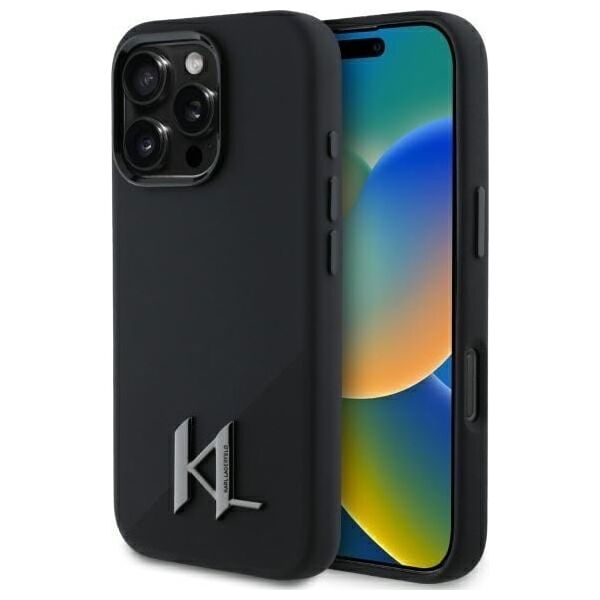 Karl Lagerfeld Karl Lagerfeld KLHMP16XSCMKMPCK iPhone 16 Pro Max 6.9" czarny/black hardcase Silicone Shadow Metal Initial MagSafe