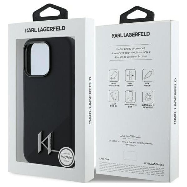 Karl Lagerfeld Karl Lagerfeld KLHMP16XSCMKMPCK iPhone 16 Pro Max 6.9" czarny/black hardcase Silicone Shadow Metal Initial MagSafe