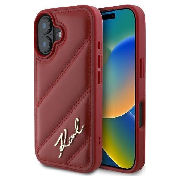 Karl Lagerfeld Karl Lagerfeld KLHCP16SPQDSMGR iPhone 16 6.1" czerwony/red hardcase Quilted Signature