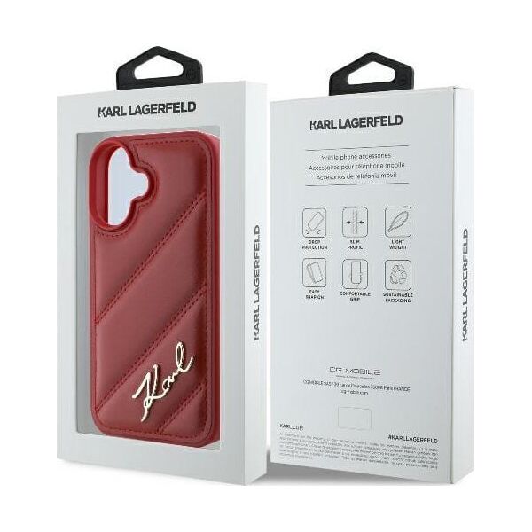 Karl Lagerfeld Karl Lagerfeld KLHCP16SPQDSMGR iPhone 16 6.1" czerwony/red hardcase Quilted Signature