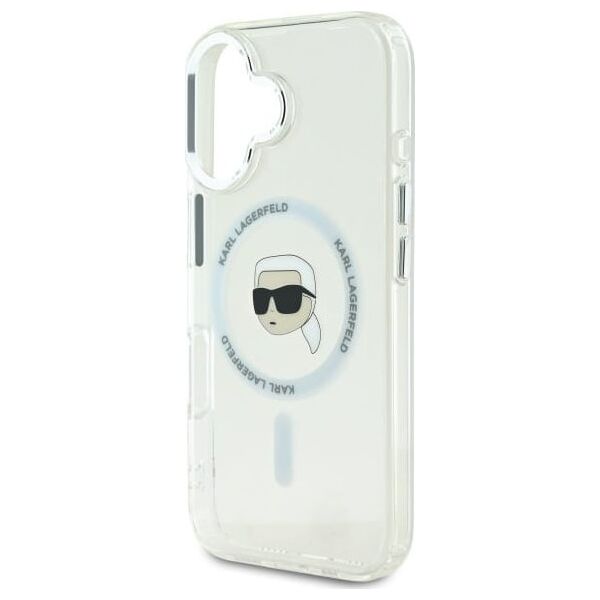 Karl Lagerfeld Karl Lagerfeld KLHMP16SHLSKIH iPhone 16 6.1" biały/white hardcase IML Metal Karl Head MagSafe
