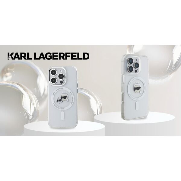 Karl Lagerfeld Karl Lagerfeld KLHMP16SHLSKIH iPhone 16 6.1" biały/white hardcase IML Metal Karl Head MagSafe
