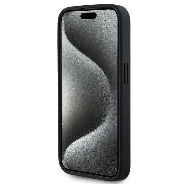 Karl Lagerfeld Karl Lagerfeld KLHMP15LPKHPORPK iPhone 15 Pro 6.1" hardcase czarny/black Leather Monogram Metal Logo MagSafe
