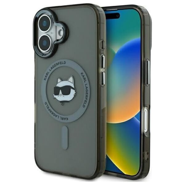 Karl Lagerfeld Karl Lagerfeld KLHMP16SHLSCHK iPhone 16 6.1" czarny/black hardcase IML Metal Choupette Head MagSafe