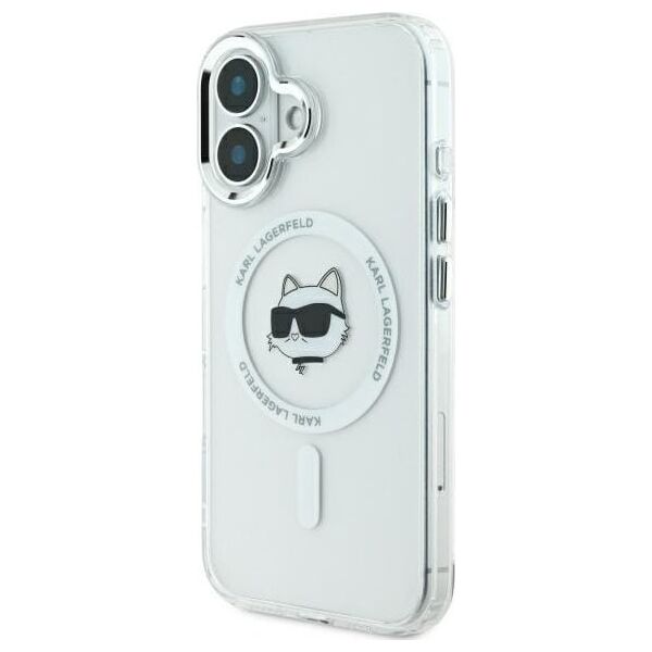Karl Lagerfeld Karl Lagerfeld KLHMP16MHLSCHH iPhone 16 Plus 6.7" biały/white hardcase IML Metal Choupette Head MagSafe