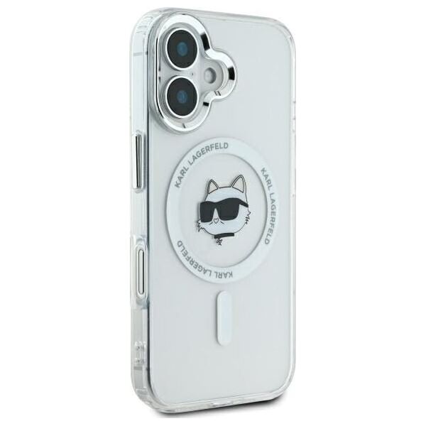 Karl Lagerfeld Karl Lagerfeld KLHMP16MHLSCHH iPhone 16 Plus 6.7" biały/white hardcase IML Metal Choupette Head MagSafe