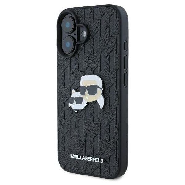 Karl Lagerfeld Karl Lagerfeld KLHCP16MPGKLKCPK iPhone 16 Plus 6.7" czarny/black hardcase Monogram Karl&Chaoupette Head Pin