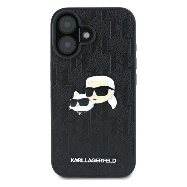 Karl Lagerfeld Karl Lagerfeld KLHCP16MPGKLKCPK iPhone 16 Plus 6.7" czarny/black hardcase Monogram Karl&Chaoupette Head Pin