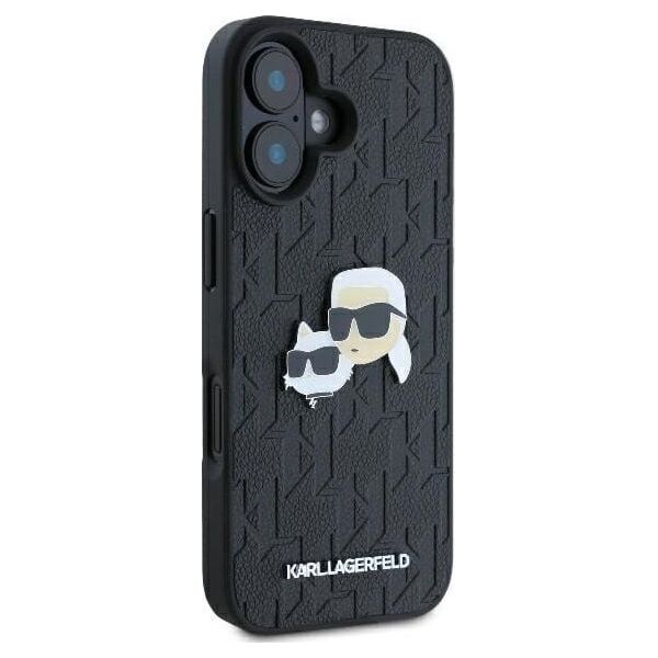 Karl Lagerfeld Karl Lagerfeld KLHCP16MPGKLKCPK iPhone 16 Plus 6.7" czarny/black hardcase Monogram Karl&Chaoupette Head Pin