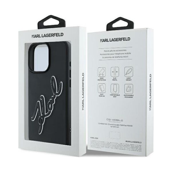 Karl Lagerfeld Karl Lagerfeld KLHCP16L3DRKSDLK iPhone 16 Pro 6.3" czarny/black hardcase 3D Rubber Bicolor Signature