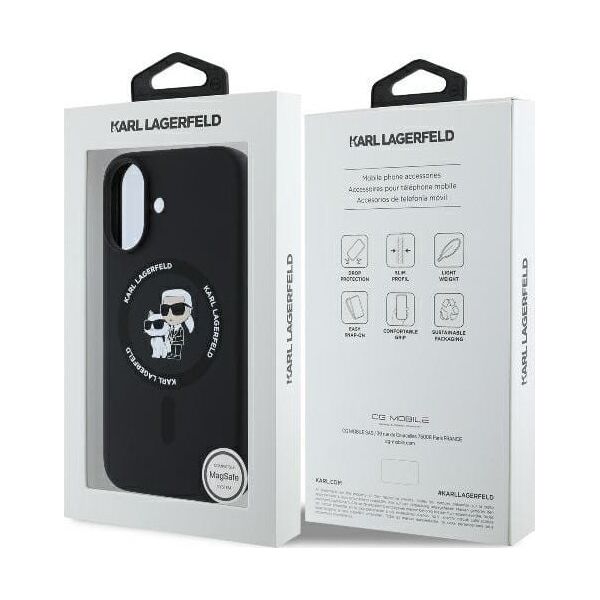 Karl Lagerfeld Karl Lagerfeld KLHMP16MSCMKCRHK iPhone 16 Plus 6.7" czarny/black hardcase Silicone Karl&Choupette Ring MagSafe