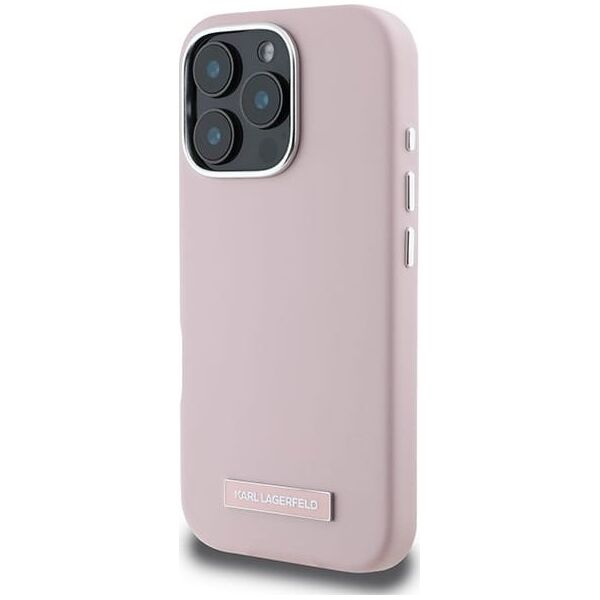 Karl Lagerfeld Karl Lagerfeld KLHMP16LPGMSRPP iPhone 16 Pro 6.3" różowy/pink hardcase FW Metal Plate MagSafe