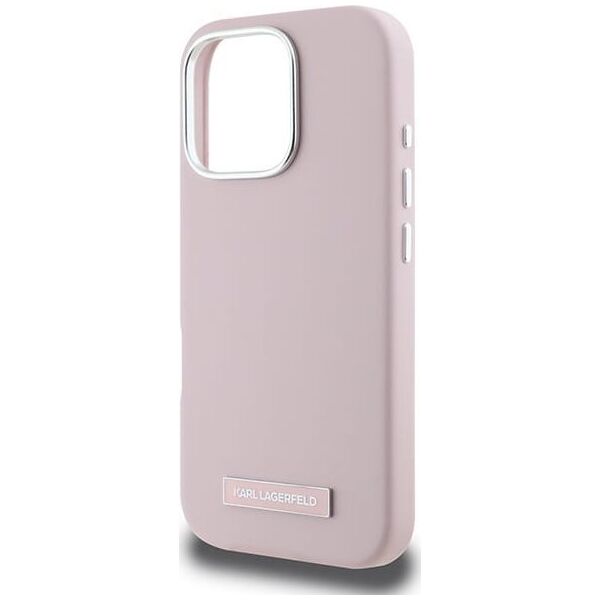 Karl Lagerfeld Karl Lagerfeld KLHMP16LPGMSRPP iPhone 16 Pro 6.3" różowy/pink hardcase FW Metal Plate MagSafe