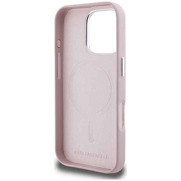 Karl Lagerfeld Karl Lagerfeld KLHMP16LPGMSRPP iPhone 16 Pro 6.3" różowy/pink hardcase FW Metal Plate MagSafe