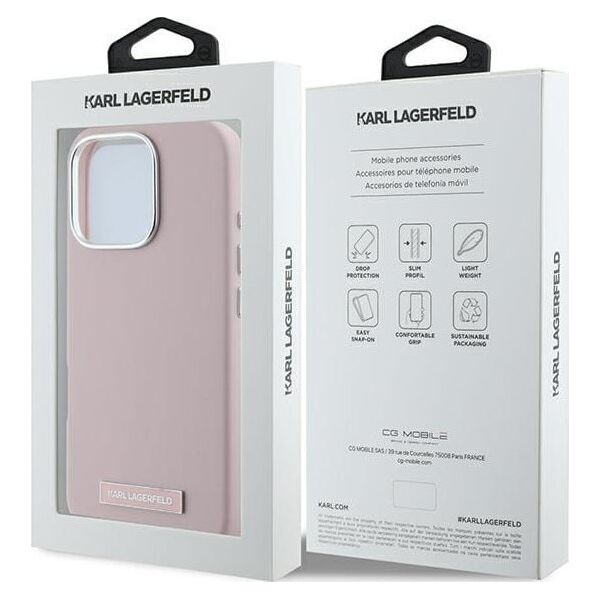 Karl Lagerfeld Karl Lagerfeld KLHMP16LPGMSRPP iPhone 16 Pro 6.3" różowy/pink hardcase FW Metal Plate MagSafe