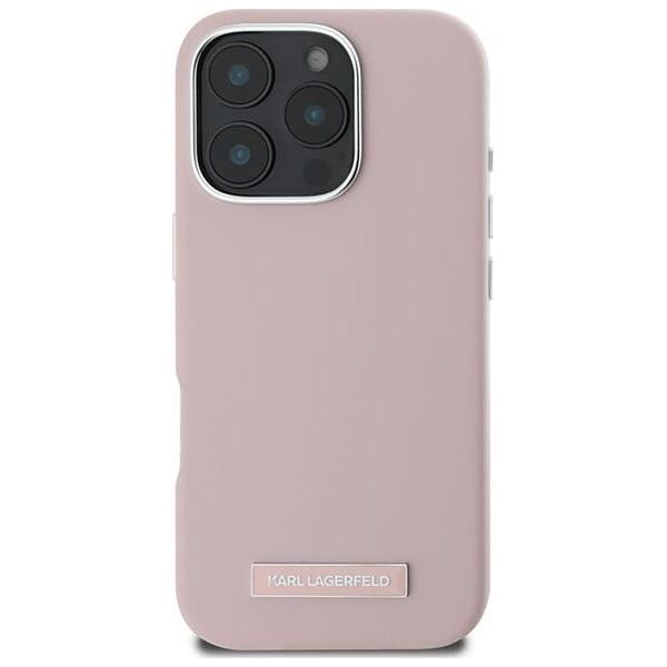 Karl Lagerfeld Karl Lagerfeld KLHMP16XPGMSRPP iPhone 16 Pro Max 6.9" różowy/pink hardcase FW Metal Plate MagSafe