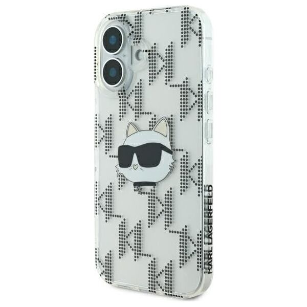 Karl Lagerfeld Karl Lagerfeld KLHCP16SHKLPCHT iPhone 16 6.1" przezroczysty/transparent hardcase IML Choupette Head Electroplated