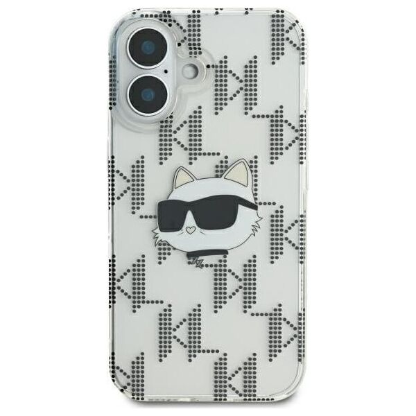 Karl Lagerfeld Karl Lagerfeld KLHCP16SHKLPCHT iPhone 16 6.1" przezroczysty/transparent hardcase IML Choupette Head Electroplated