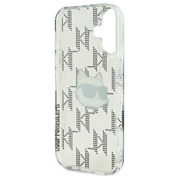 Karl Lagerfeld Karl Lagerfeld KLHCP16SHKLPCHT iPhone 16 6.1" przezroczysty/transparent hardcase IML Choupette Head Electroplated