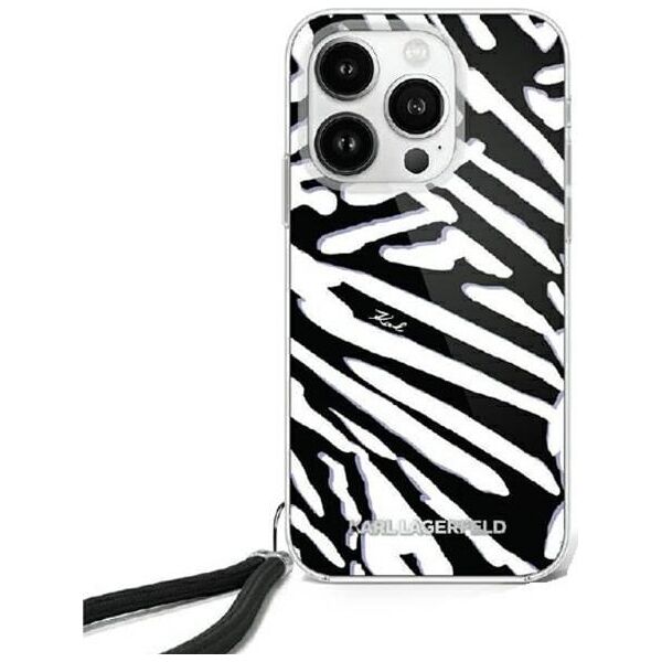 Karl Lagerfeld Karl Lagerfeld KLHCP16LHZBPKCCK iPhone 16 Pro 6.3" czarny/black hardcase IML Zebra Pattern & Cord