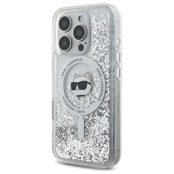 Karl Lagerfeld Karl Lagerfeld KLHMP16XLGCHSGH iPhone 16 Pro Max 6.9" hardcase transparent Liquid Glitter Choupette Head Magsafe