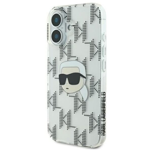 Karl Lagerfeld Karl Lagerfeld KLHCP16SHKLPKHT iPhone 16 6.1" przezroczysty/transparent hardcase IML Karl Head Electroplated