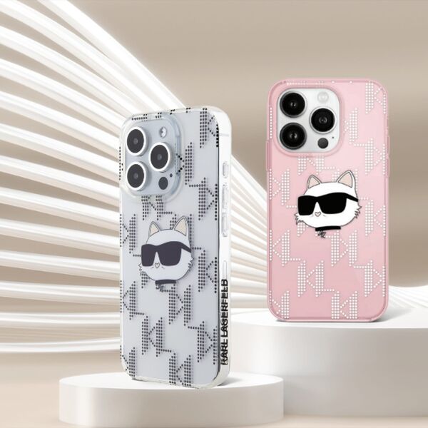 Karl Lagerfeld Karl Lagerfeld KLHCP16LHKLPCHT iPhone 16 Pro 6.3" przezroczysty/transparent hardcase IML Choupette Head Electroplated