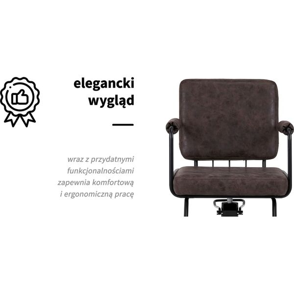 Activeshop Gabbiano fotel fryzjerski Katania Loft Old Leather ciemny brąz
