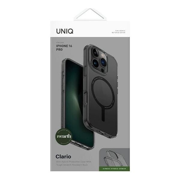 Uniq UNIQ etui Clario iPhone 16 Pro 6.3" Magclick Charging dymny/smoke