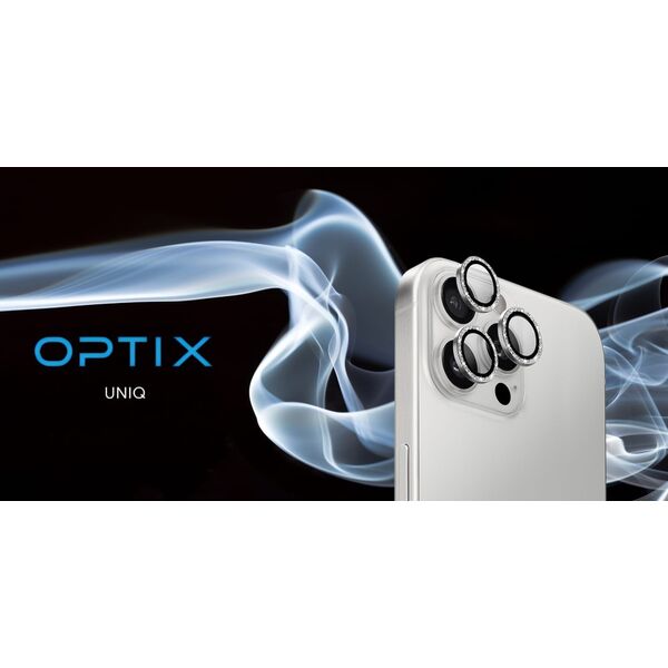 Uniq UNIQ Optix Aluminium Camera Lens Protector iPhone 16 Pro 6.3" / 16 Pro Max 6.9" white shimmer szkło na obiektyw aparatu z aplikatorem