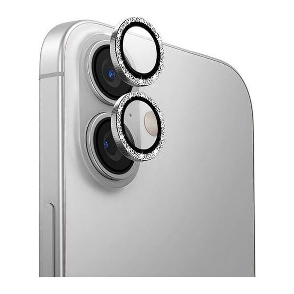Uniq UNIQ Optix Aluminium Camera Lens Protector iPhone 16 6.1" / 16 Plus 6.7" white shimmer szkło na obiektyw aparatu z aplikatorem