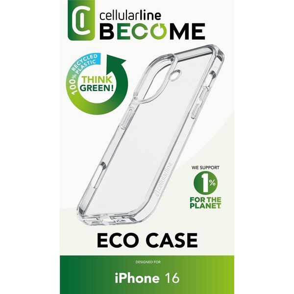 Cellular Line Cellularline Become Eco Case iPhone 16 Clear