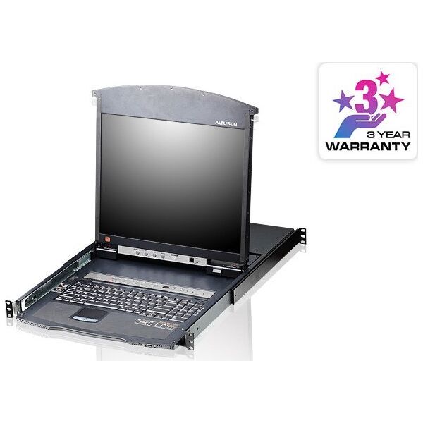 Przełącznik Aten Przełącznik KVM ATEN KL1516AN, 48 cm TFT, VGA, PS/2-USB over Kat 5, 16 portów, niemiecki układ klawiatury