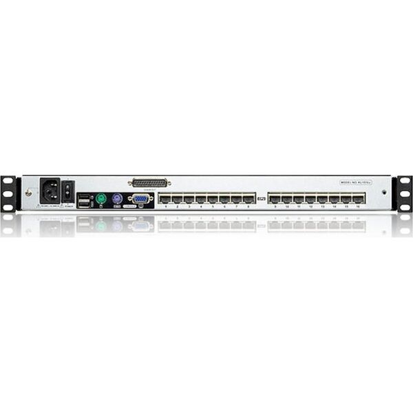 Przełącznik Aten Przełącznik KVM ATEN KL1516AN, 48 cm TFT, VGA, PS/2-USB over Kat 5, 16 portów, niemiecki układ klawiatury