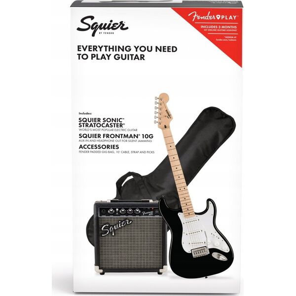 Squier Squier Sonic Stratocaster -kitarapaketti, musta