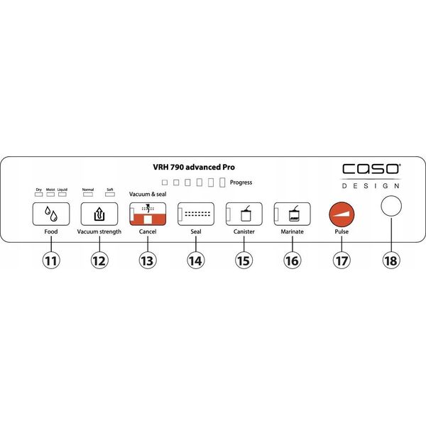 Caso Caso  VRH 790 Advanced Pro  Bar Vacuum sealer  Power 130 W  Temperature control 01528