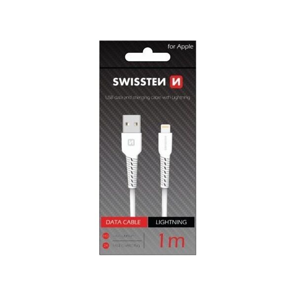Kabel USB Swissten Swissten Basic Fast Charge 3A Lightning (MD818ZM/A) Datu un Uzlādes Kabelis 1m Balts