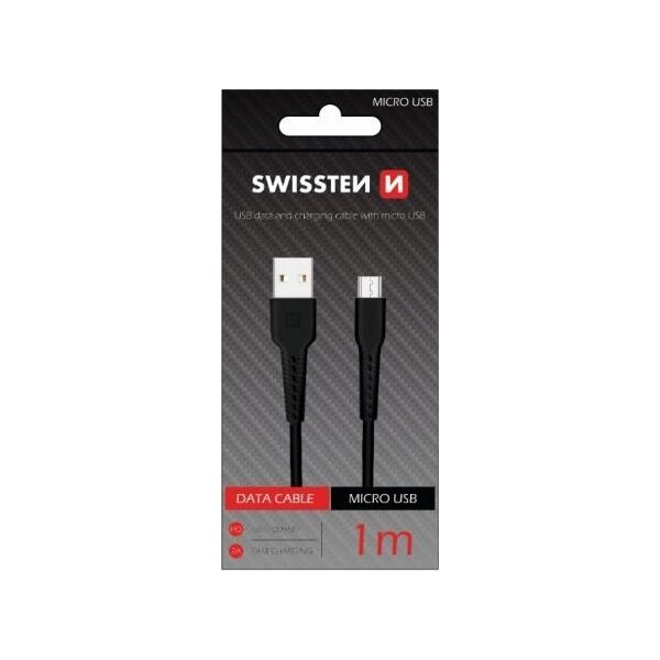 Kabel USB Swissten Swissten Basic Fast Charge 3A Micro USB Datu un Uzlādes Kabelis 1m Melns