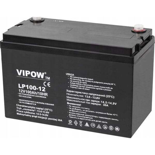 Vipow Akumulator żelowy VIPOW 12V 100Ah
